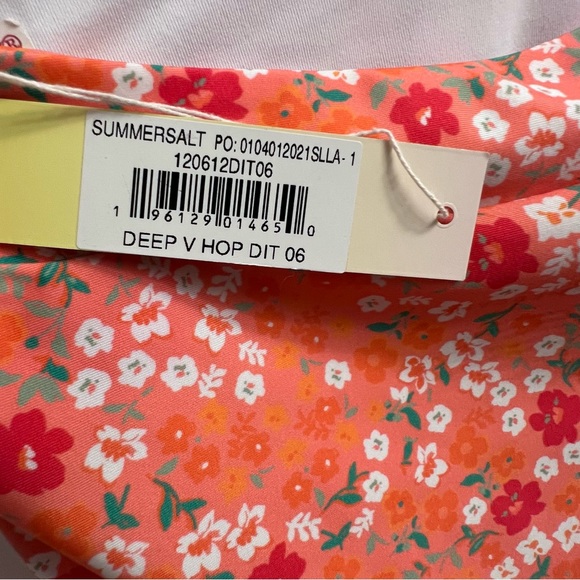 Summersalt Deep V Halter Swimsuit Size 6 in Orange Floral - Picture 15 of 15
